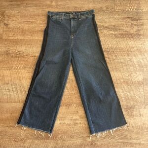 Veronica Beard High Waist Dark Blue Flare Crop Jeans